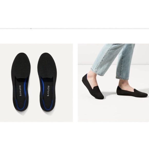 Rothy's Shoes - Rothy's Black Loafers with Blue Accent